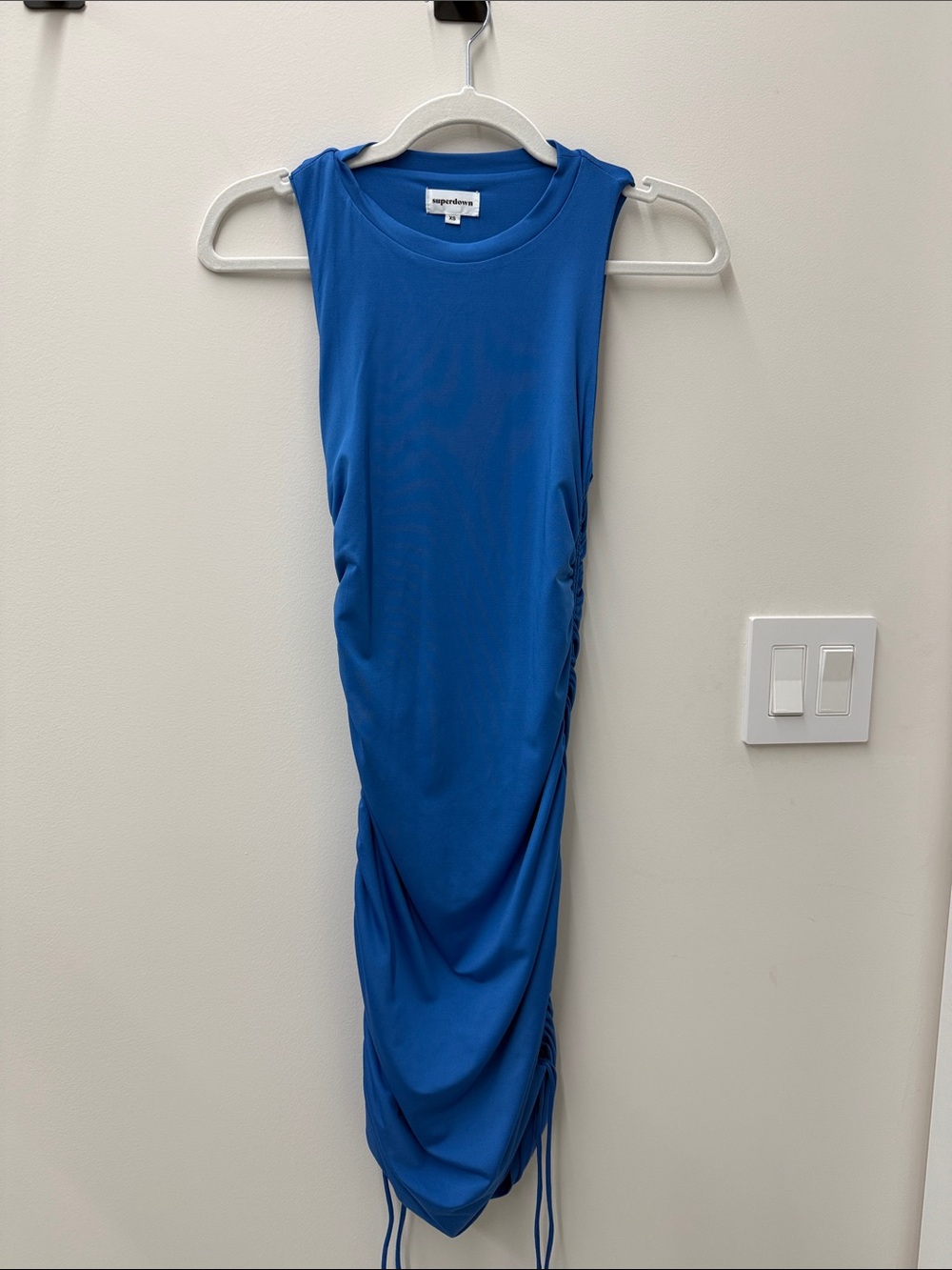 superdown Royal Blue Ruched Mini Dress